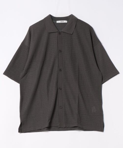 j.n.r.d(ジェー・エヌ・アール・ディー)の「j.n.r.d/シャーリング襟リブハーフスリーブシャツ(シャツ/ブラウス・メンズ・チャコールグレー/マスタード/キナリ・M/LL/L)」の3枚目の写真