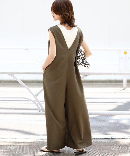 JOURNAL STANDARD relume(ジャーナルスタンダード レリューム)の「《追加》【MULTI FUNC+】ストレッチ オールインワン(サロペット/オーバーオール・レディース・ベージュ/ブラック/カーキ・38/36)」の11枚目の写真