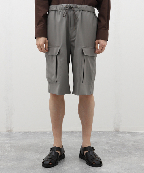 EDIFICE LA BOUCLE（エディフィスラブークル）の「LA BOUCLE (ラブークル) TECH WOOL カーゴショーツ（カーゴパンツ・メンズ・ネイビー/グレー・3/2）」の4枚目の写真