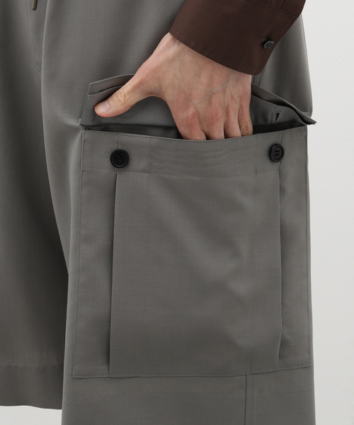 EDIFICE LA BOUCLE（エディフィスラブークル）の「LA BOUCLE (ラブークル) TECH WOOL カーゴショーツ（カーゴパンツ・メンズ・ネイビー/グレー・3/2）」の12枚目の写真