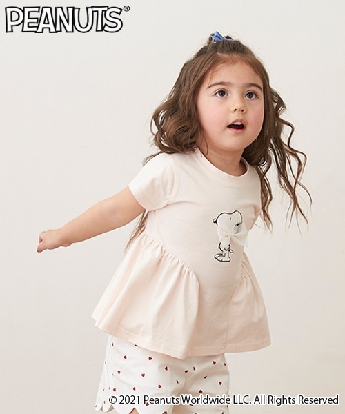 petit main(プティマイン)の「【Re:Yarn】スヌーピーチュニック(チュニック・キッズ・オフホワイト/ライトピンク・80cm/90cm/110cm/100cm/120cm/130cm)」の7枚目の写真