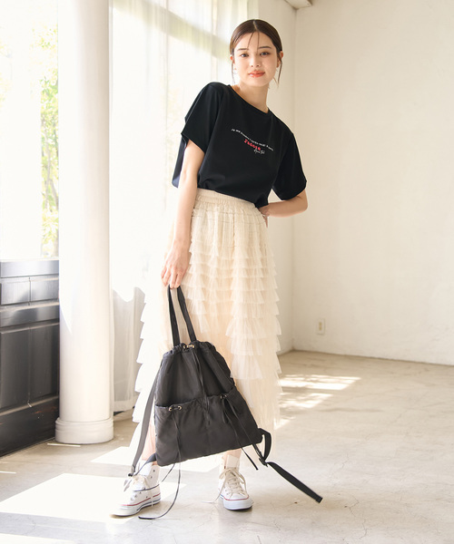 ROPE' PICNIC（ロペピクニック）の「RENU/ロゴ&フォトTシャツ（Tシャツ/カットソー・レディース・ホワイト系その他/ホワイト/ブラック/ブルー系その他4・40/38）」の5枚目の写真