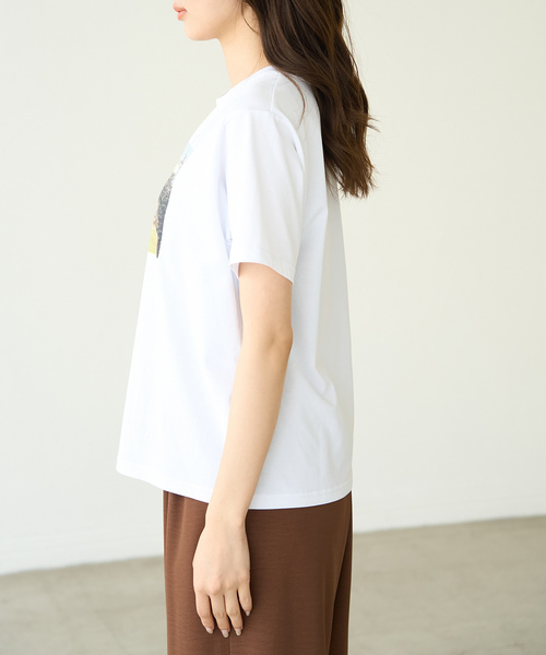 ROPE' PICNIC（ロペピクニック）の「RENU/ロゴ&フォトTシャツ（Tシャツ/カットソー・レディース・ホワイト系その他/ホワイト/ブラック/ブルー系その他4・40/38）」の21枚目の写真