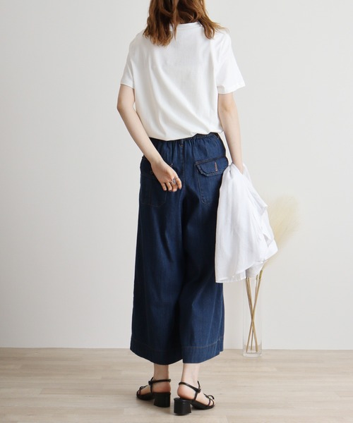 atONE(アットワン)の「atONE 6.5ozライトオンスデニムワイドパンツ(デニムパンツ・レディース・ワンウォッシュ/ネイビー・4L/LL/3L/L/M)」の12枚目の写真