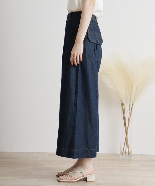atONE(アットワン)の「atONE 6.5ozライトオンスデニムワイドパンツ(デニムパンツ・レディース・ワンウォッシュ/ネイビー・4L/LL/3L/L/M)」の14枚目の写真