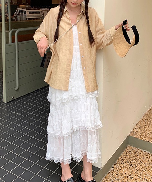 aimoha(アイモハ)の「フレアレースキャミソールワンピース (SS)(ワンピース・レディース・ブラック/ホワイト・FREE)」の12枚目の写真