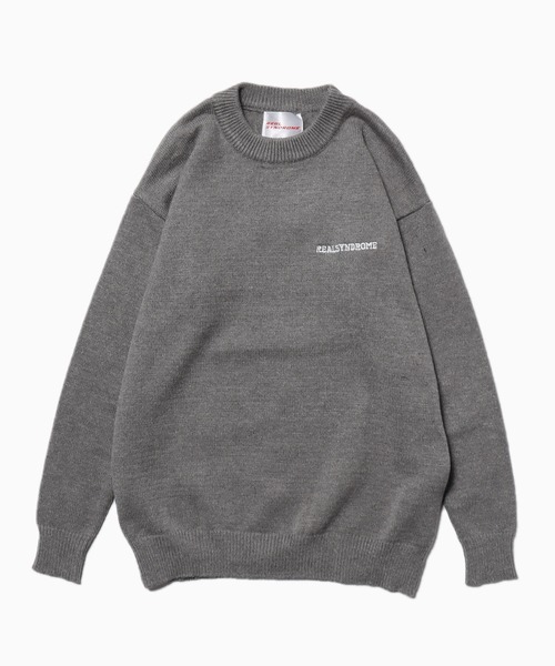 ROOPTOKYO(ループトウキョウ)の「College Logo Crewneck Knit クルーネックニットプルオーバー カレッジロゴ(ニット/セーター・メンズ・ブラック/グレー・M/L/XL)」の2枚目の写真