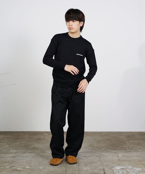 ROOPTOKYO(ループトウキョウ)の「College Logo Crewneck Knit クルーネックニットプルオーバー カレッジロゴ(ニット/セーター・メンズ・ブラック/グレー・M/L/XL)」の5枚目の写真