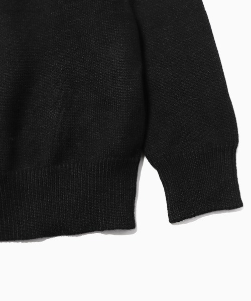 ROOPTOKYO(ループトウキョウ)の「College Logo Crewneck Knit クルーネックニットプルオーバー カレッジロゴ(ニット/セーター・メンズ・ブラック/グレー・M/L/XL)」の8枚目の写真