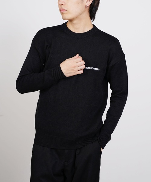 ROOPTOKYO(ループトウキョウ)の「College Logo Crewneck Knit クルーネックニットプルオーバー カレッジロゴ(ニット/セーター・メンズ・ブラック/グレー・M/L/XL)」の14枚目の写真