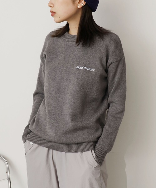 ROOPTOKYO(ループトウキョウ)の「College Logo Crewneck Knit クルーネックニットプルオーバー カレッジロゴ(ニット/セーター・メンズ・ブラック/グレー・M/L/XL)」の15枚目の写真