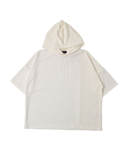 LUCY（ルーシー）の「LUCY/ジオメトリックブロックフードT（Tシャツ/カットソー・メンズ・ホワイト/ダークグレー・LARGE/MEDIUM）」の9枚目の写真