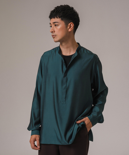 EDIFICE(エディフィス)の「ツイル プルオーバーシャツ(シャツ/ブラウス・メンズ・スミクロ/グリーン・MEDIUM/SMALL/LARGE)」の21枚目の写真