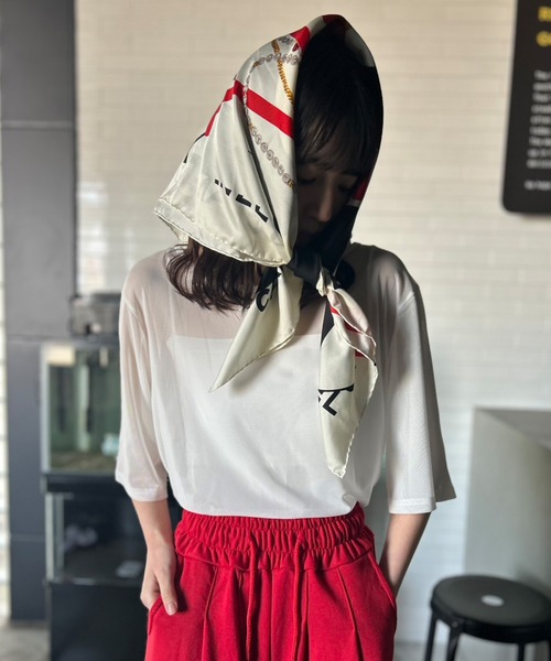 Kotoe（コトエ）の「シアートップス 半端袖 ビッグシルエット（Tシャツ/カットソー・レディース・ホワイト/ブラック・M/L）」の6枚目の写真