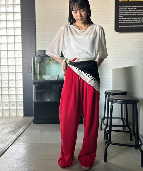 Kotoe（コトエ）の「シアートップス 半端袖 ビッグシルエット（Tシャツ/カットソー・レディース・ホワイト/ブラック・M/L）」の13枚目の写真