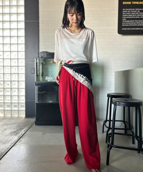 Kotoe（コトエ）の「シアートップス 半端袖 ビッグシルエット（Tシャツ/カットソー・レディース・ホワイト/ブラック・M/L）」の14枚目の写真