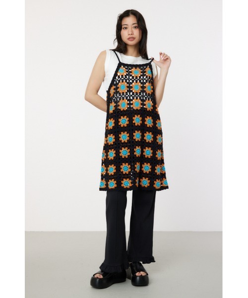 RODEO CROWNS WIDE BOWL(ロデオクラウンズワイドボウル)の「FLOWERクロシェキャミミニワンピース(ワンピース・レディース・ホワイト系その他/ブラック系その他・FREE)」の8枚目の写真