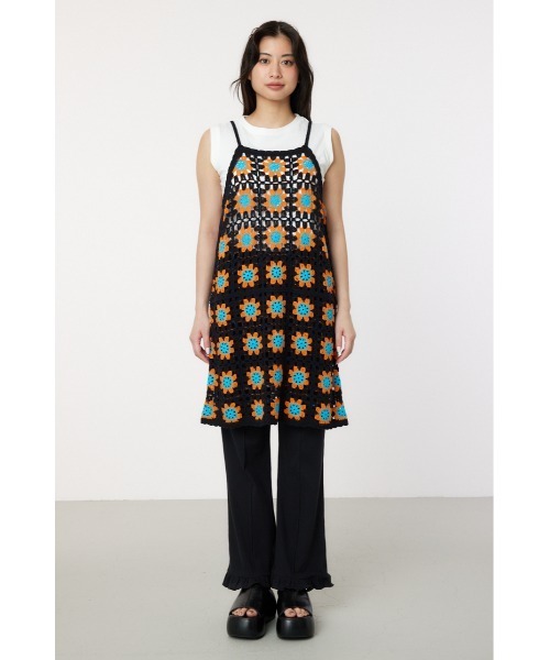 RODEO CROWNS WIDE BOWL(ロデオクラウンズワイドボウル)の「FLOWERクロシェキャミミニワンピース(ワンピース・レディース・ホワイト系その他/ブラック系その他・FREE)」の11枚目の写真