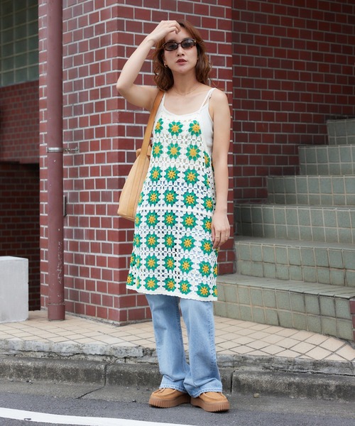 RODEO CROWNS WIDE BOWL(ロデオクラウンズワイドボウル)の「FLOWERクロシェキャミミニワンピース(ワンピース・レディース・ホワイト系その他/ブラック系その他・FREE)」の21枚目の写真