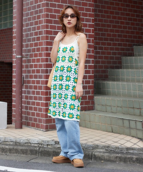 RODEO CROWNS WIDE BOWL(ロデオクラウンズワイドボウル)の「FLOWERクロシェキャミミニワンピース(ワンピース・レディース・ホワイト系その他/ブラック系その他・FREE)」の18枚目の写真