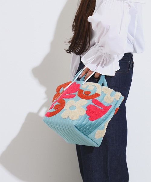 Ray BEAMS（レイビームス）の「【別注】beej / キルト トートバッグ（ハンドバッグ・レディース・ライトブルー/ピンク/オフホワイト・ONE SIZE）」の11枚目の写真