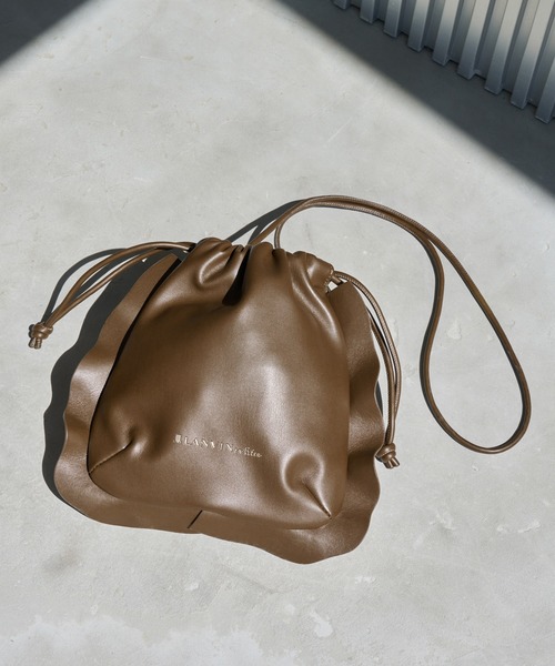 ランバン　LANVIN シャンパンゴールド　巾着バッグ ランバンLANVIN シャンパンゴールド巾着バッグ