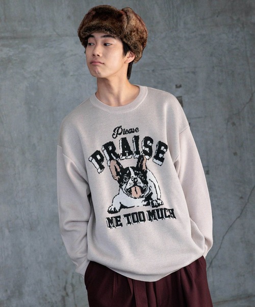 niko and...(ニコアンド)の「アニマルダブルジャカードニットプルオーバー(ニット/セーター・メンズ・ブラック/ボルドー/グリーン/アイボリー・MEDIUM/LARGE)」の18枚目の写真