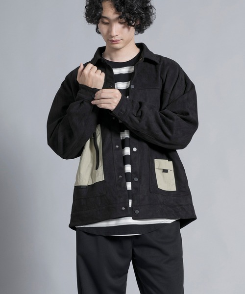 aimoha(アイモハ)の「aimoha men Vintage Pocket Patch Jacket(ブルゾン・メンズ・オフホワイト/ブラック・LARGE/XX-LARGE/XXX-LARGE/MEDIUM/X-LARGE)」の2枚目の写真