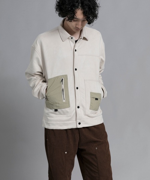 aimoha(アイモハ)の「aimoha men Vintage Pocket Patch Jacket(ブルゾン・メンズ・オフホワイト/ブラック・LARGE/XX-LARGE/XXX-LARGE/MEDIUM/X-LARGE)」の3枚目の写真