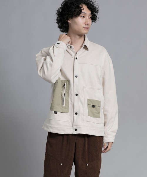 aimoha(アイモハ)の「aimoha men Vintage Pocket Patch Jacket(ブルゾン・メンズ・オフホワイト/ブラック・LARGE/XX-LARGE/XXX-LARGE/MEDIUM/X-LARGE)」の5枚目の写真