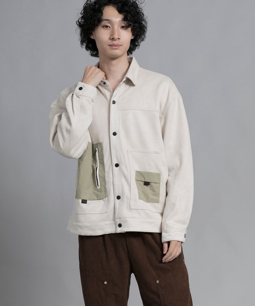 aimoha(アイモハ)の「aimoha men Vintage Pocket Patch Jacket(ブルゾン・メンズ・オフホワイト/ブラック・LARGE/XX-LARGE/XXX-LARGE/MEDIUM/X-LARGE)」の6枚目の写真