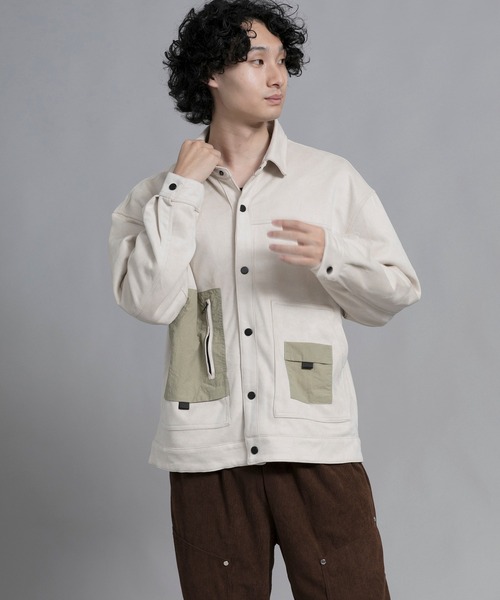 aimoha(アイモハ)の「aimoha men Vintage Pocket Patch Jacket(ブルゾン・メンズ・オフホワイト/ブラック・LARGE/XX-LARGE/XXX-LARGE/MEDIUM/X-LARGE)」の7枚目の写真