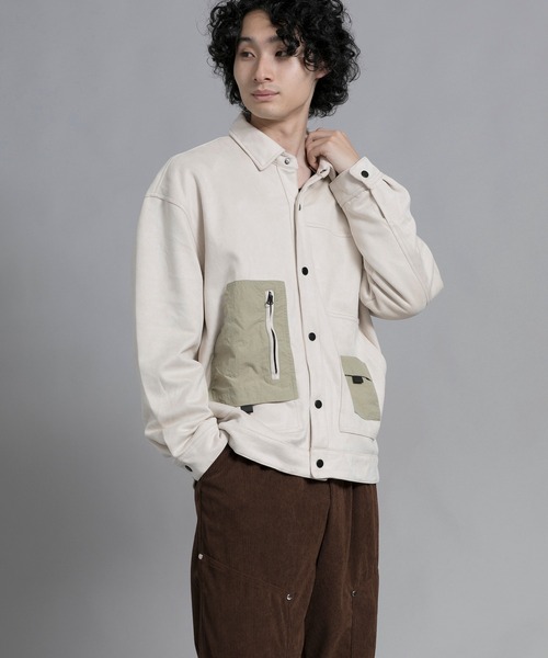 aimoha(アイモハ)の「aimoha men Vintage Pocket Patch Jacket(ブルゾン・メンズ・オフホワイト/ブラック・LARGE/XX-LARGE/XXX-LARGE/MEDIUM/X-LARGE)」の8枚目の写真