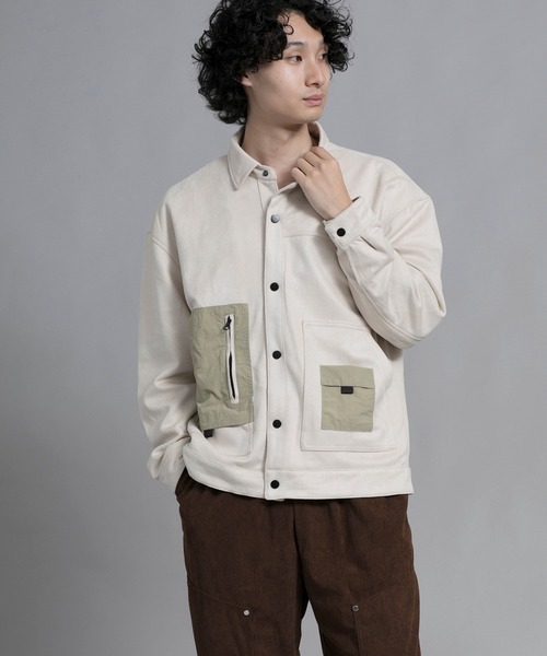 aimoha(アイモハ)の「aimoha men Vintage Pocket Patch Jacket(ブルゾン・メンズ・オフホワイト/ブラック・LARGE/XX-LARGE/XXX-LARGE/MEDIUM/X-LARGE)」の12枚目の写真