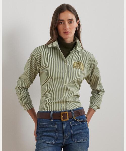 【セール】リラックスド フィット ストライプド ブロードクロス シャツ（シャツ/ブラウス）｜LAUREN RALPH LAUREN（ローレン ラルフ ローレン）