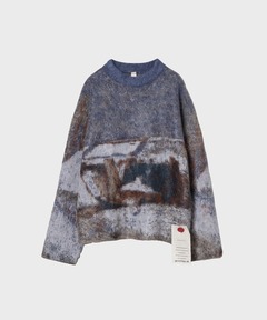UNISEX》Prime-Over Landscape Painting Crew Neck Knit PullOver