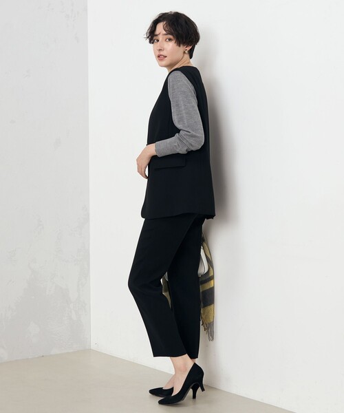 NOLLEY’S(ノーリーズ)の「《セットアップ対応》ウォッシャブルダブルクロスジレ(ベスト・レディース・ベージュ/ブラック・38)」の12枚目の写真