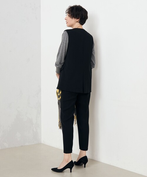 NOLLEY’S(ノーリーズ)の「《セットアップ対応》ウォッシャブルダブルクロスジレ(ベスト・レディース・ベージュ/ブラック・38)」の13枚目の写真