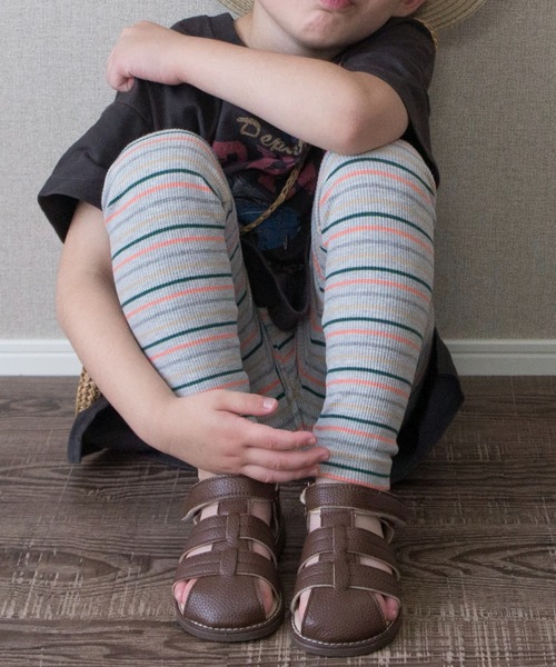 TARKER（ターカー）の「リブボーダーレギンス（その他パンツ・キッズ・ピンク/パープル/ネイビー/ブラック/グレー・110/120/130/140/150）」の14枚目の写真