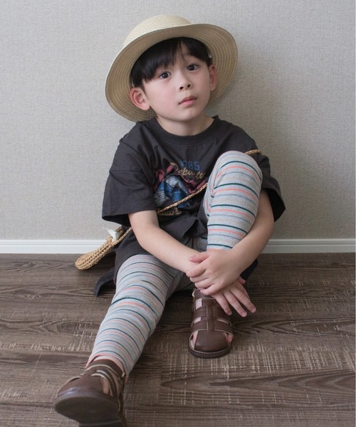 TARKER（ターカー）の「リブボーダーレギンス（その他パンツ・キッズ・ピンク/パープル/ネイビー/ブラック/グレー・110/120/130/140/150）」の16枚目の写真