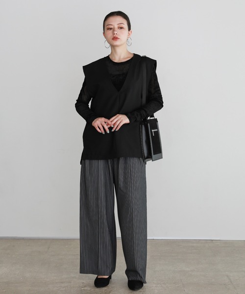 shetila(シェティラ)の「シアーベロアストレッチカットソー(Tシャツ/カットソー・レディース・グレー/オリーブ/キナリ/ライトグレー/ブラック/アイボリー・M/FREE)」の16枚目の写真