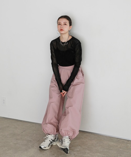 shetila(シェティラ)の「シアーベロアストレッチカットソー(Tシャツ/カットソー・レディース・グレー/オリーブ/キナリ/ライトグレー/ブラック/アイボリー・M/FREE)」の12枚目の写真