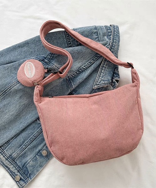 FUNALIVE（ファンアライブ）の「ABETTOR コーデュロイポーチ付ショルダーバッグ（小）（ショルダーバッグ・メンズ・ブラック/ホワイト/ベージュ/グリーン/ピンク・FREE）」の9枚目の写真