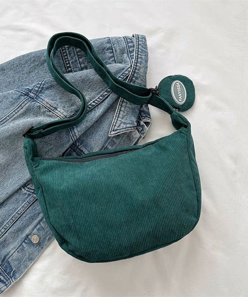 FUNALIVE（ファンアライブ）の「ABETTOR コーデュロイポーチ付ショルダーバッグ（小）（ショルダーバッグ・メンズ・ブラック/ホワイト/ベージュ/グリーン/ピンク・FREE）」の8枚目の写真