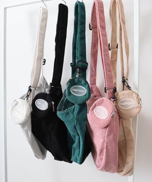 FUNALIVE（ファンアライブ）の「ABETTOR コーデュロイポーチ付ショルダーバッグ（小）（ショルダーバッグ・メンズ・ブラック/ホワイト/ベージュ/グリーン/ピンク・FREE）」の19枚目の写真