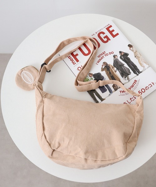 FUNALIVE（ファンアライブ）の「ABETTOR コーデュロイポーチ付ショルダーバッグ（小）（ショルダーバッグ・メンズ・ブラック/ホワイト/ベージュ/グリーン/ピンク・FREE）」の20枚目の写真