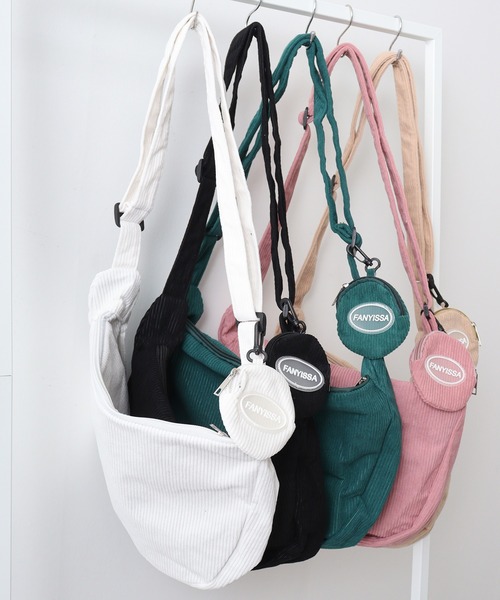 FUNALIVE（ファンアライブ）の「ABETTOR コーデュロイポーチ付ショルダーバッグ（小）（ショルダーバッグ・メンズ・ブラック/ホワイト/ベージュ/グリーン/ピンク・FREE）」の18枚目の写真