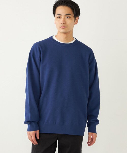 SHIPS Colors（シップス カラーズ）の「SHIPS Colors:〈洗濯機可能〉カノコ ニット アンサンブル（ニット/セーター・メンズ・ダークグレー/ベージュ/ブルー・MEDIUM/LARGE/X-LARGE）」の2枚目の写真