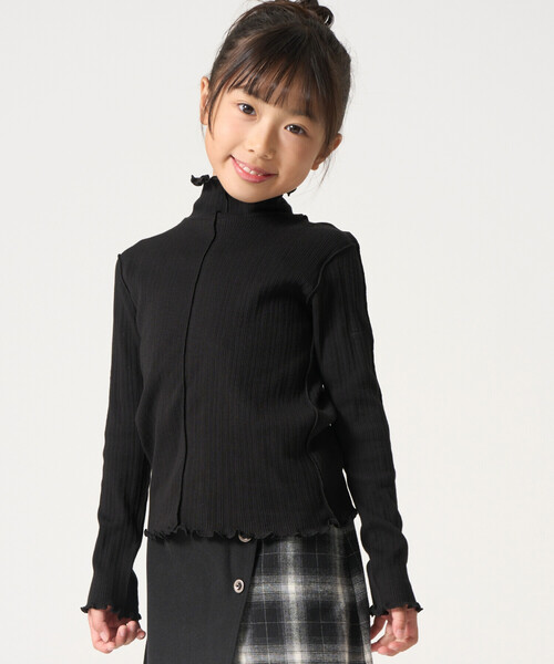 COMME CA ISM（コムサイズム）の「ランダムテレコハイネックカットソー（Tシャツ/カットソー・キッズ・オフホワイト/ブラック・100cm/110cm/120cm/130cm/140cm/150cm）」の2枚目の写真