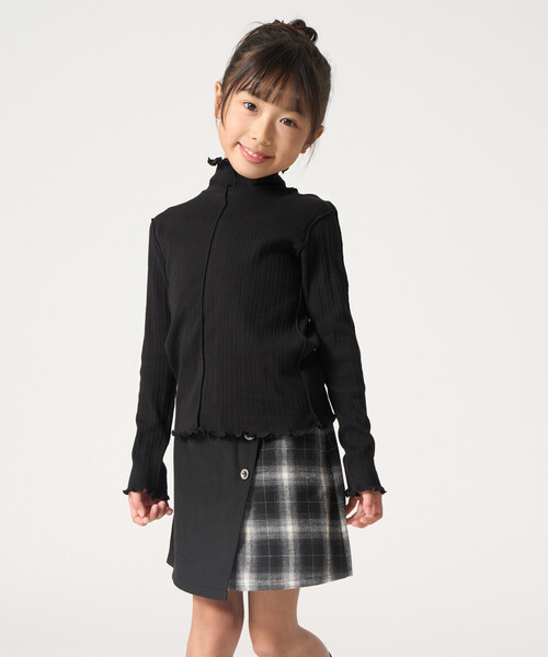 COMME CA ISM（コムサイズム）の「ランダムテレコハイネックカットソー（Tシャツ/カットソー・キッズ・オフホワイト/ブラック・100cm/110cm/120cm/130cm/140cm/150cm）」の3枚目の写真